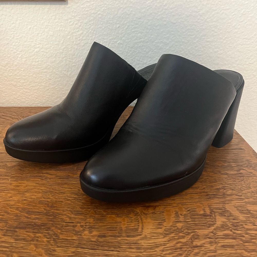 Black Heeled Mules